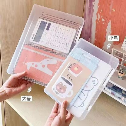 Clear A4 Document Storage Box  Transparent File Case For Office  Home 2