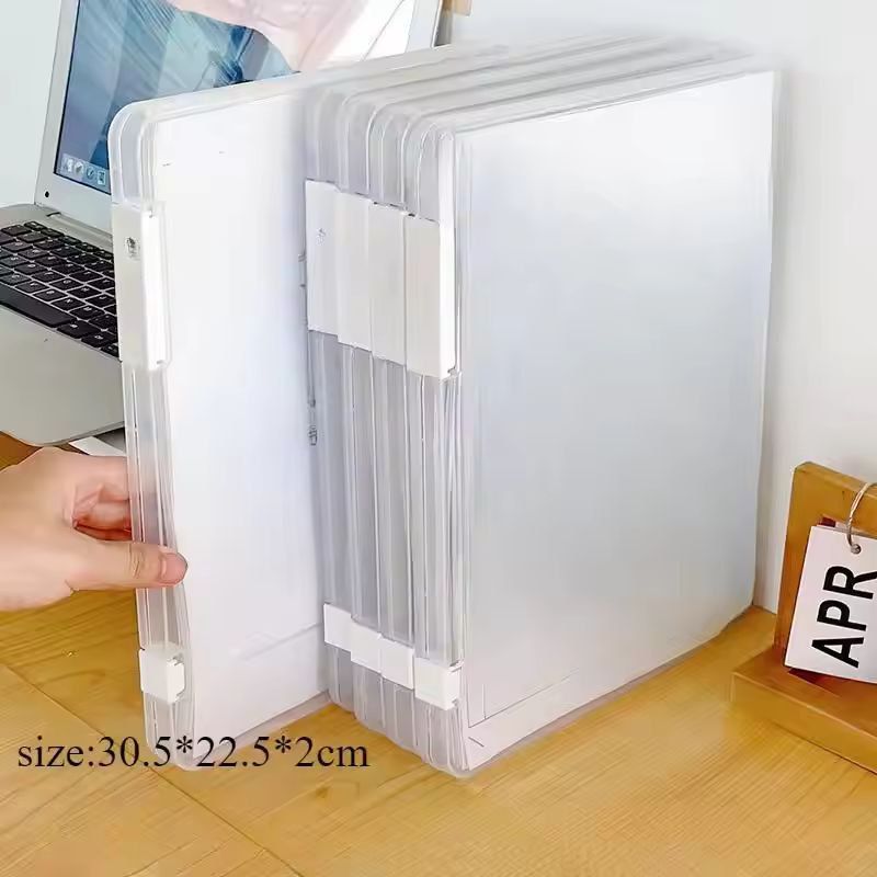 Clear A4 Document Storage Box  Transparent File Case For Office  Home 4
