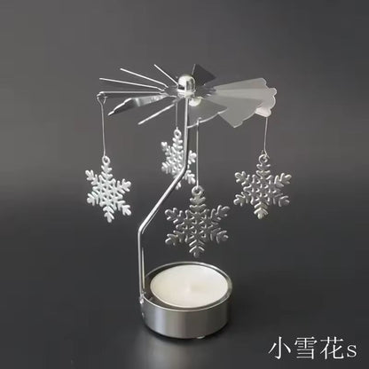 Rotating Metal Carousel TeaLight Candle Holder  Festive Spinning Xmas Centerpiece 9