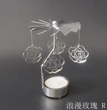 Rotating Metal Carousel TeaLight Candle Holder  Festive Spinning Xmas Centerpiece 10