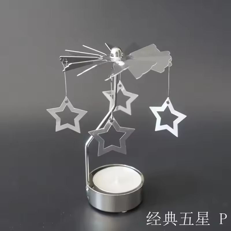 Rotating Metal Carousel TeaLight Candle Holder  Festive Spinning Xmas Centerpiece 11