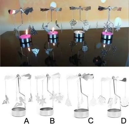 Rotating Metal Carousel TeaLight Candle Holder  Festive Spinning Xmas Centerpiece 3