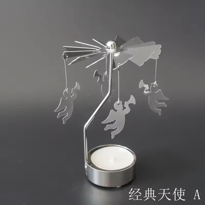 Rotating Metal Carousel TeaLight Candle Holder  Festive Spinning Xmas Centerpiece 5