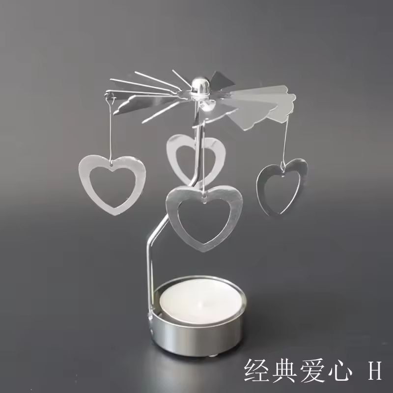 Rotating Metal Carousel TeaLight Candle Holder  Festive Spinning Xmas Centerpiece 6