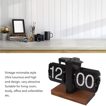 RetroAuto Flip Down Clock  Automatic PageTurning Battery Mechanical Desk Clock 4