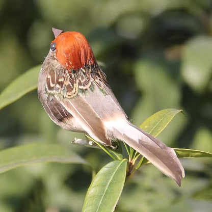 NaturalLook Feather Sparrow Decorative Birds 2Pack  Realistic Artificial Bird Decoration For Garden 3