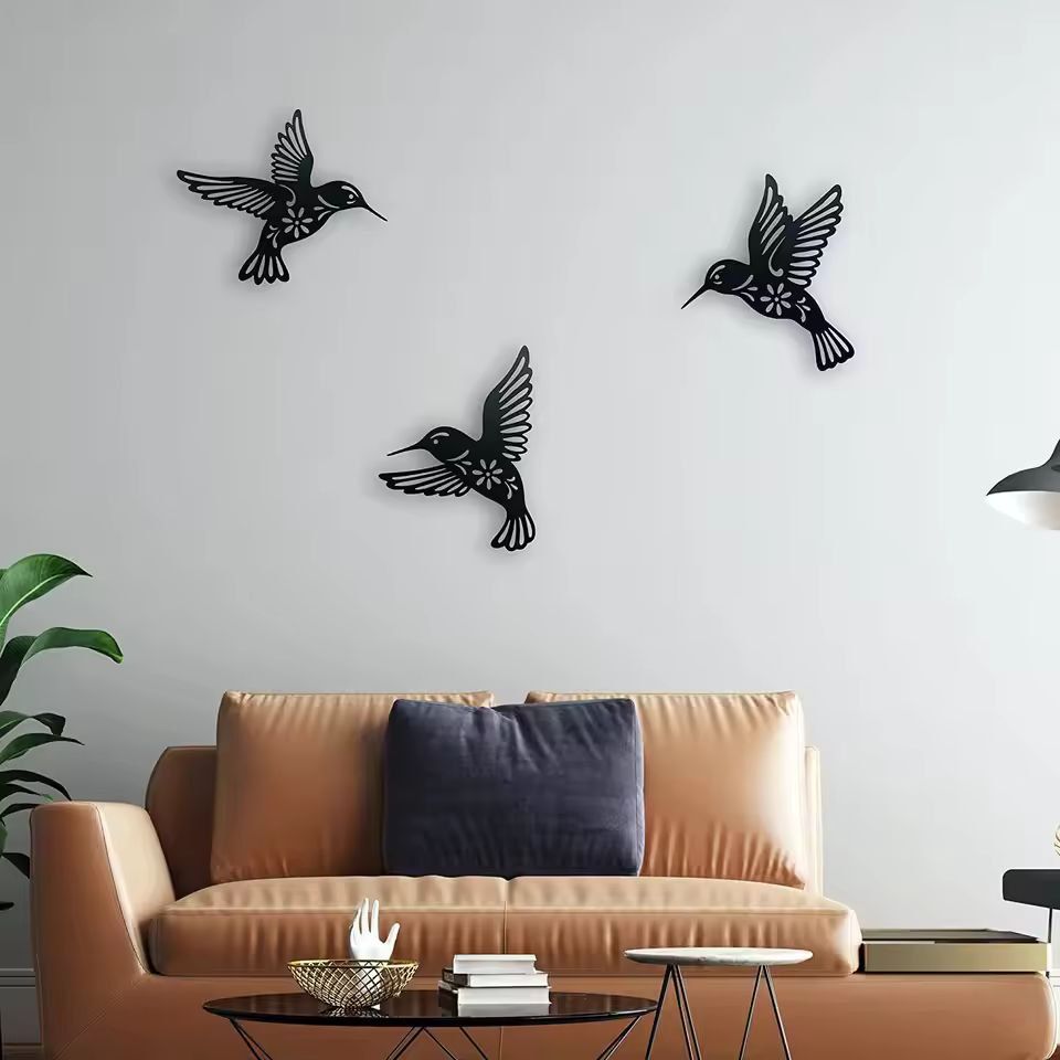 Hummingbird Harmony 3Piece Metal Wall Art Sculpture Set 1