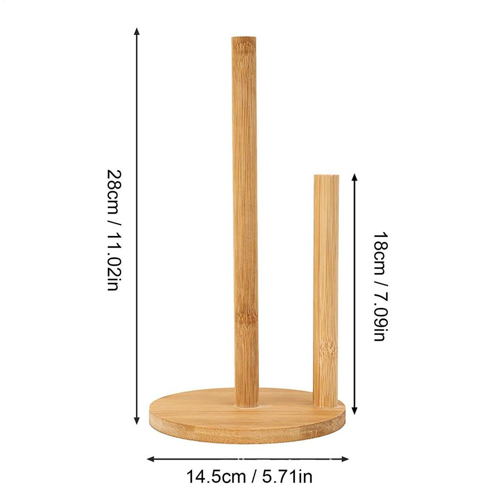 Kitchen Wooden Roll Paper Towel Holder, Bathroom Tissue Vertical Stand, Disposable Paper Pot Storage Accessories