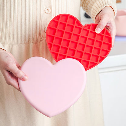 Thicker Drink Cup Coasters, Heat Resistant Silicone Mat, Non-slip Heart-shaped Placemat, Kitchen Table Holder
