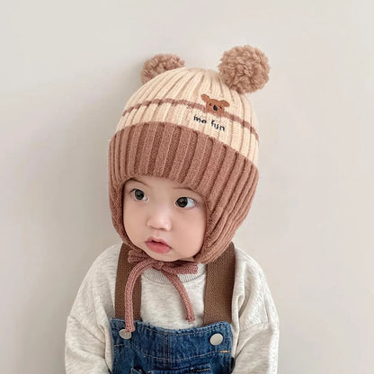 Cute Cartoon Animals Baby Hat Winter Warm Knitted Beanies For Boys And Girls AntiCold Toddler Kids  2