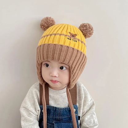 Cute Cartoon Animals Baby Hat Winter Warm Knitted Beanies For Boys And Girls AntiCold Toddler Kids  3