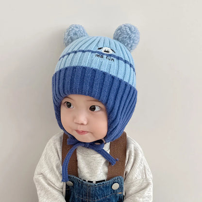 Cute Cartoon Animals Baby Hat Winter Warm Knitted Beanies For Boys And Girls AntiCold Toddler Kids  7