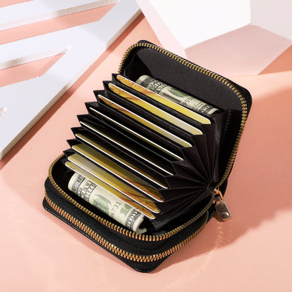 LycheePattern Fashion Purse, Large Capacity Coin Purse with Zipper, Women Zipper Short Style Multi CaroSlot