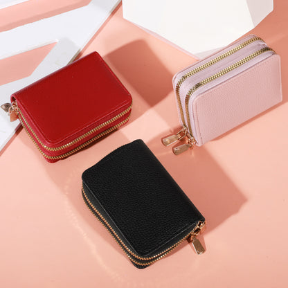 LycheePattern Fashion Purse Large Capacity Coin Purse With Zipper Women Zipper Short Style Multi Ca 2