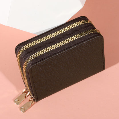 LycheePattern Fashion Purse Large Capacity Coin Purse With Zipper Women Zipper Short Style Multi Ca 8
