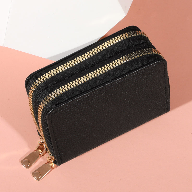 LycheePattern Fashion Purse Large Capacity Coin Purse With Zipper Women Zipper Short Style Multi Ca 9