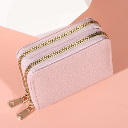 LycheePattern Fashion Purse Large Capacity Coin Purse With Zipper Women Zipper Short Style Multi Ca 10
