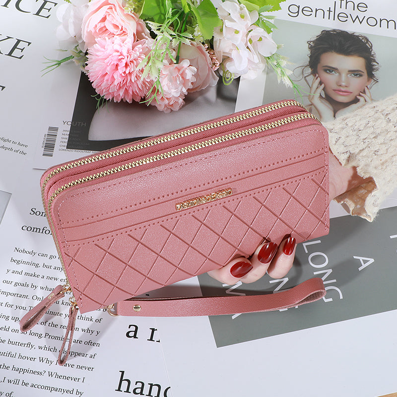 Luxury Womens Wallet Double Zipper Clutch PU Leather Tassel Coin Purse Card Holder Money Phone Bag 6