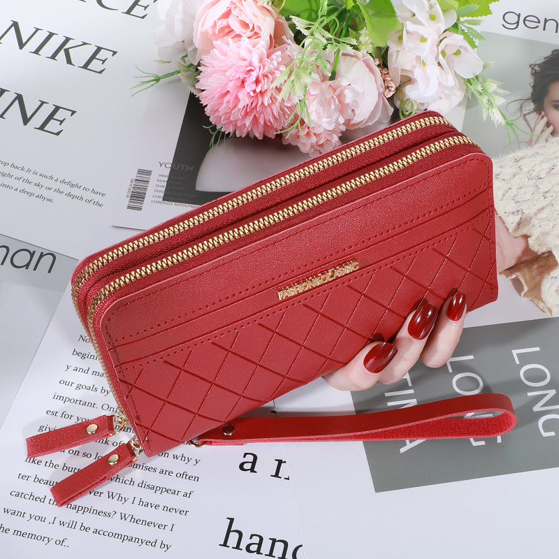 Luxury Womens Wallet Double Zipper Clutch PU Leather Tassel Coin Purse Card Holder Money Phone Bag 7