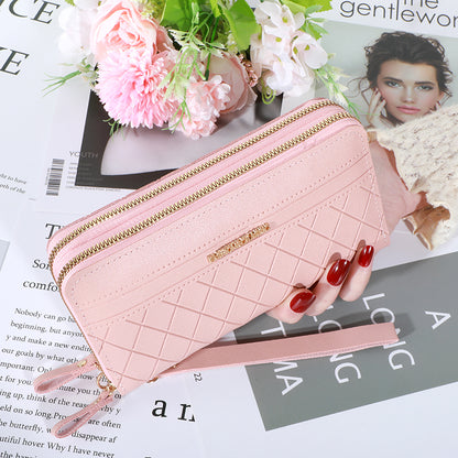 Luxury Womens Wallet Double Zipper Clutch PU Leather Tassel Coin Purse Card Holder Money Phone Bag 8