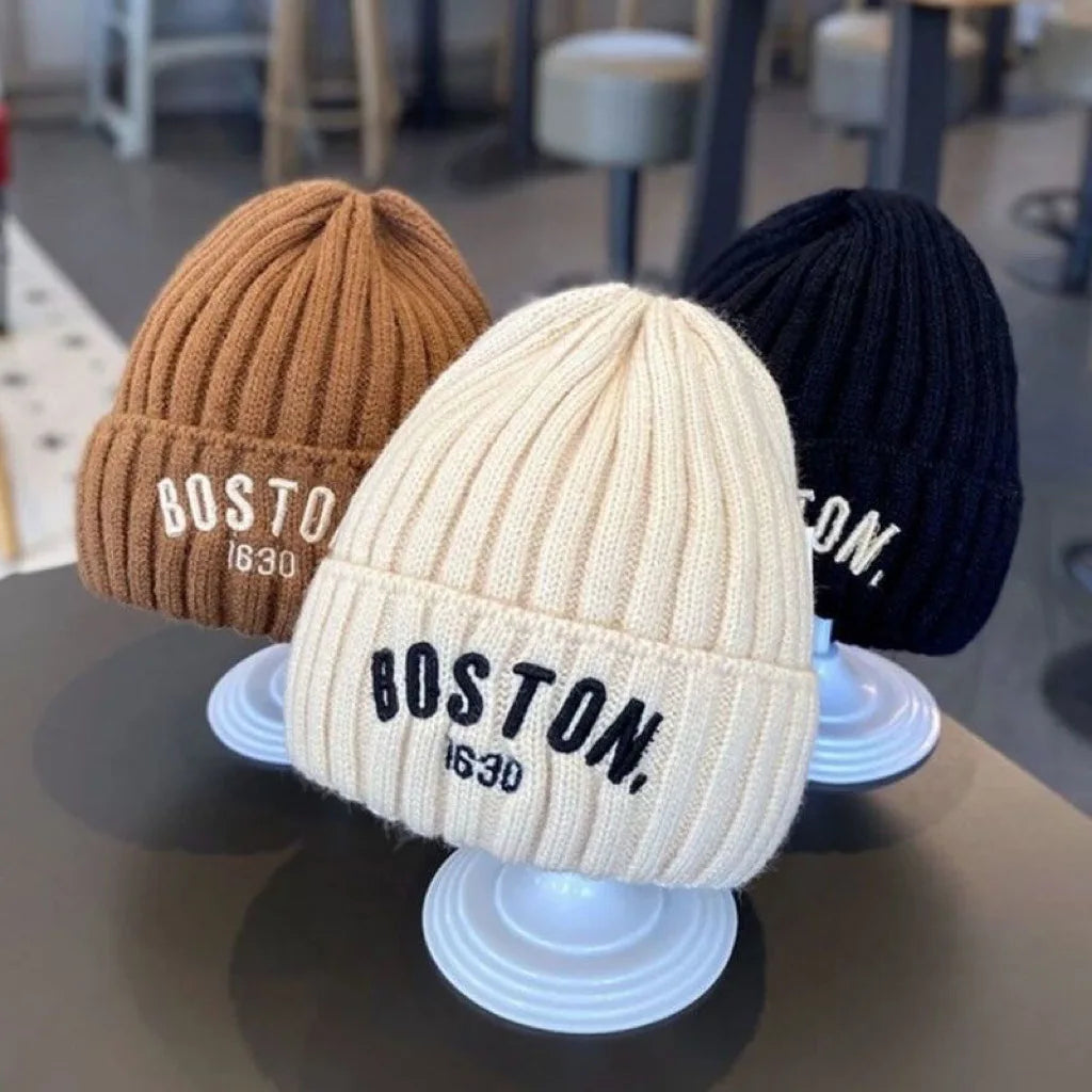 Winter Thickened Baby Wool Hat, Fashion Protection, Knitted Korean Baby Hat Gift for Kids
