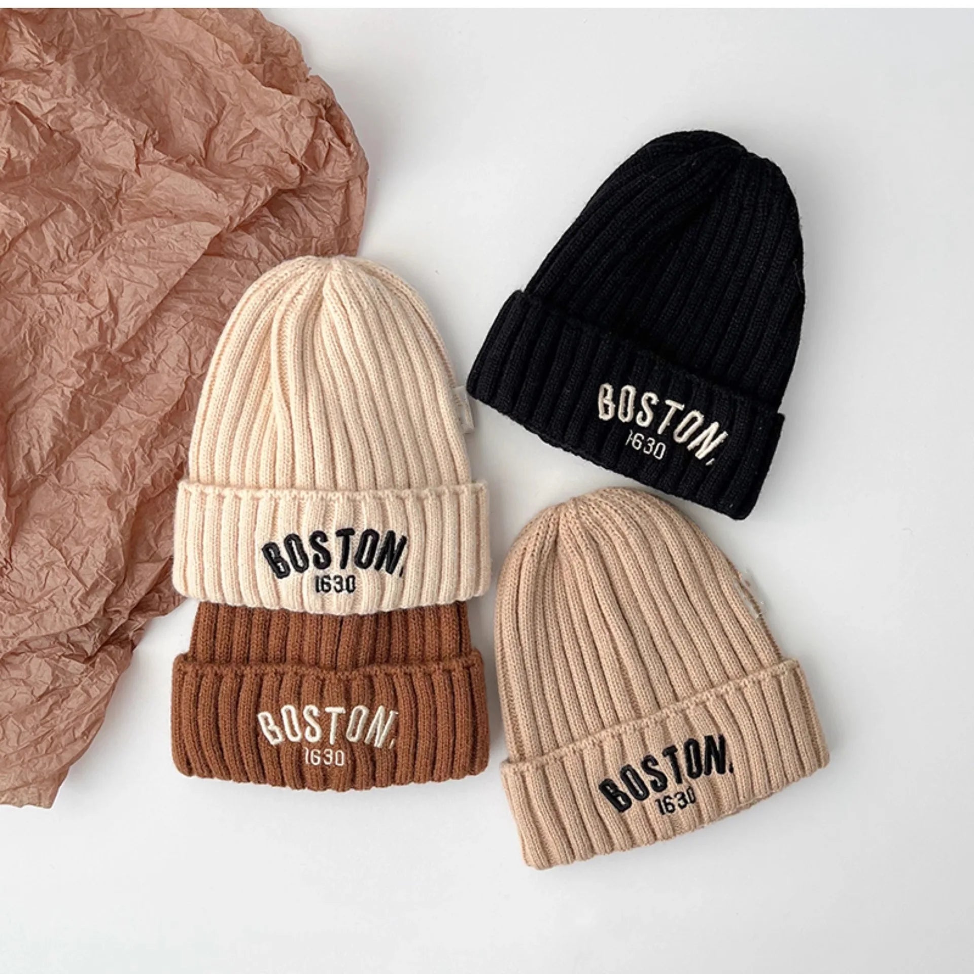 Winter Thickened Baby Wool Hat, Fashion Protection, Knitted Korean Baby Hat Gift for Kids