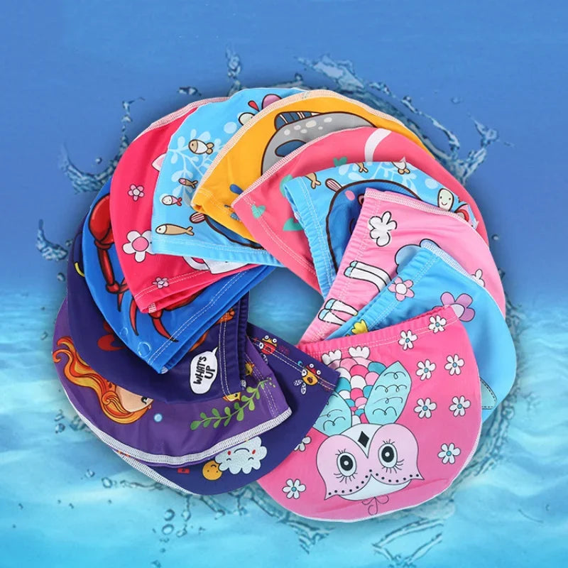 Waterproof Cute Cartoon Swimming Cap Ear Protection For Kids Boys And Girls Pool Sun Hat 2