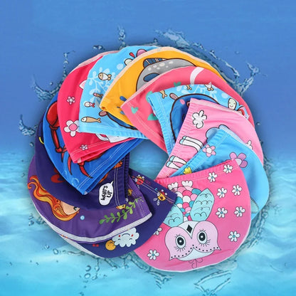 Waterproof Cute Cartoon Swimming Cap Ear Protection For Kids Boys And Girls Pool Sun Hat 2