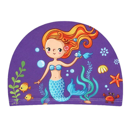 Waterproof Cute Cartoon Swimming Cap Ear Protection For Kids Boys And Girls Pool Sun Hat 8