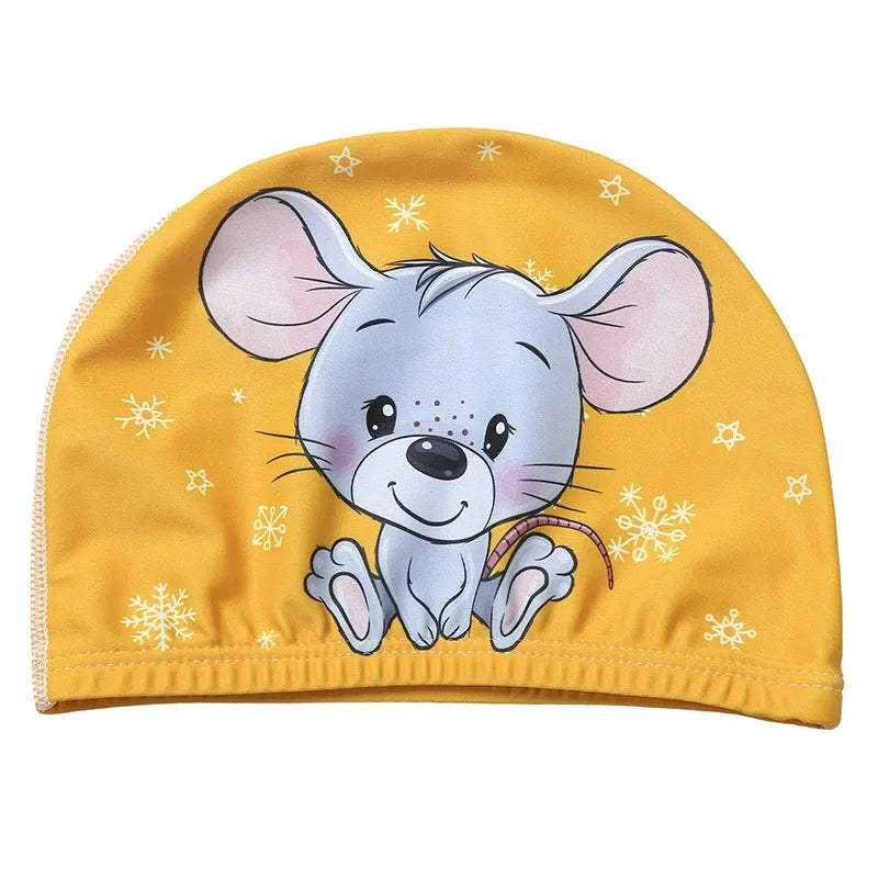 Waterproof Cute Cartoon Swimming Cap Ear Protection For Kids Boys And Girls Pool Sun Hat 10