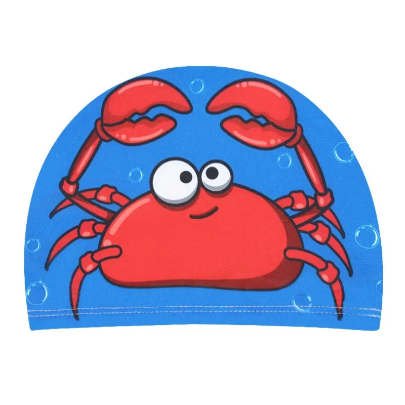 Waterproof Cute Cartoon Swimming Cap Ear Protection For Kids Boys And Girls Pool Sun Hat 16
