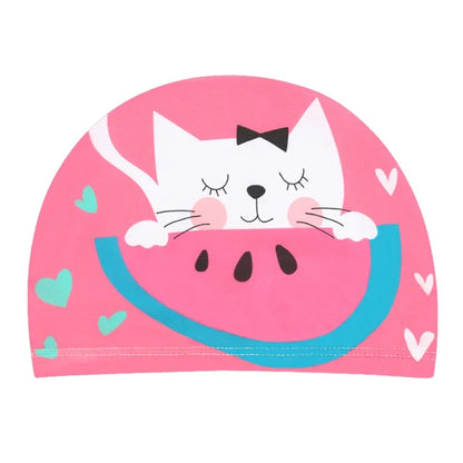 Waterproof Cute Cartoon Swimming Cap Ear Protection For Kids Boys And Girls Pool Sun Hat 18