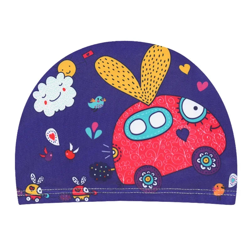 Waterproof Cute Cartoon Swimming Cap Ear Protection For Kids Boys And Girls Pool Sun Hat 21