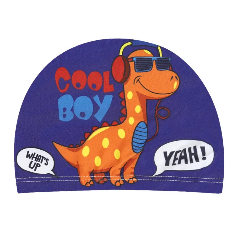 Waterproof Cute Cartoon Swimming Cap Ear Protection For Kids Boys And Girls Pool Sun Hat 22