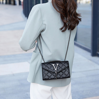Multifunctional Luxury Messenger Shoulder Bag PU Leather Plaid Crossbody Female Tassel Purse
