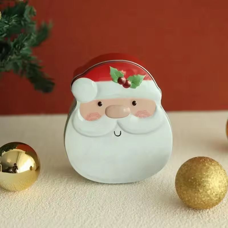 Festive Gingerbread Man Christmas Candy  Gift Box  Holiday Treat Storage Tin 2