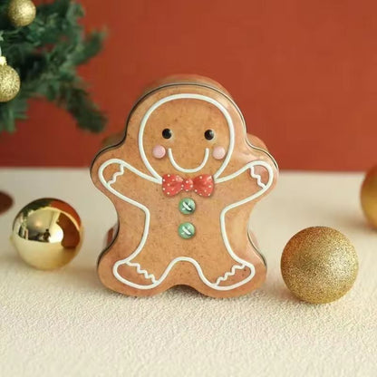 Festive Gingerbread Man Christmas Candy  Gift Box  Holiday Treat Storage Tin 5