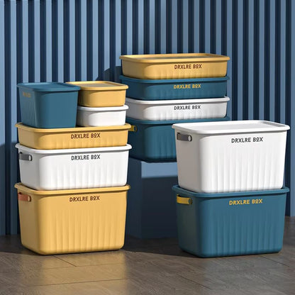 Compact Plastic Storage Box With Lid for Home Organization