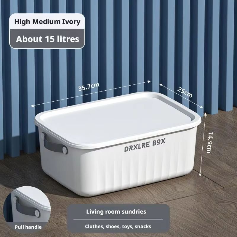 Compact Plastic Storage Box With Lid For Home Organization 14