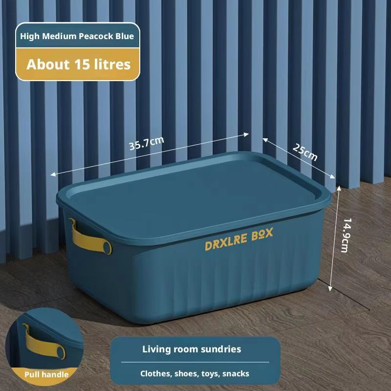 Compact Plastic Storage Box With Lid For Home Organization 15