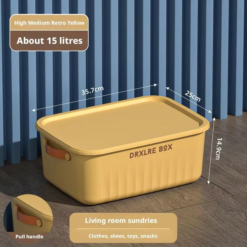 Compact Plastic Storage Box With Lid For Home Organization 16