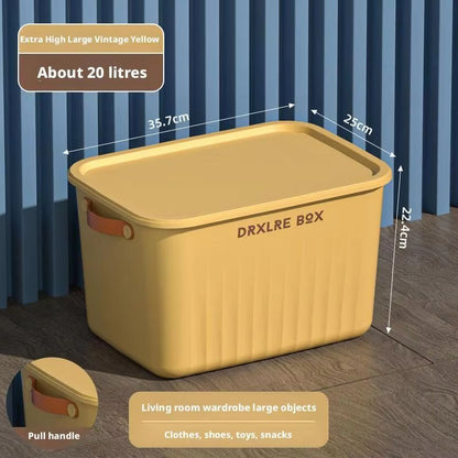 Compact Plastic Storage Box With Lid For Home Organization 19