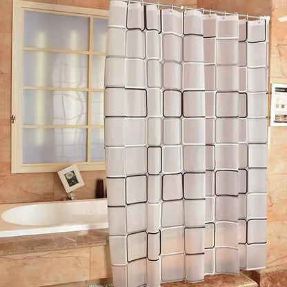 Modern Geometric Waterproof Shower Curtain  Farmhouse Style Bath Curtain 1