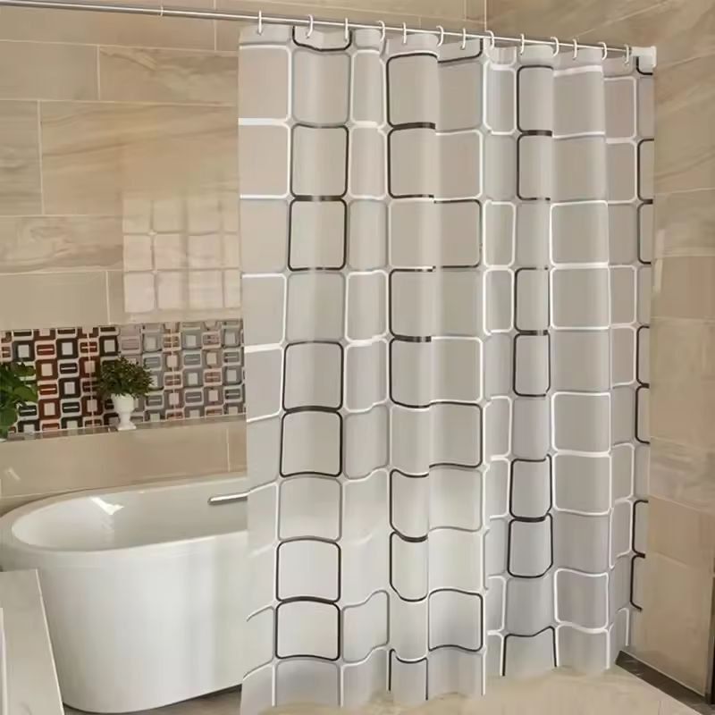 Modern Geometric Waterproof Shower Curtain  Farmhouse Style Bath Curtain 2