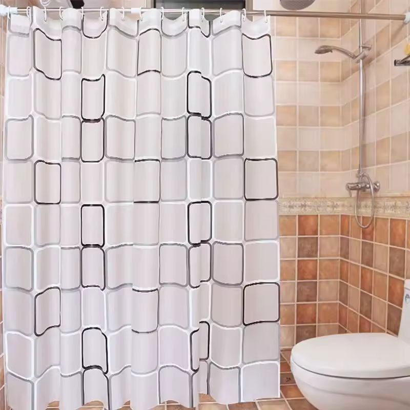 Modern Geometric Waterproof Shower Curtain  Farmhouse Style Bath Curtain 3