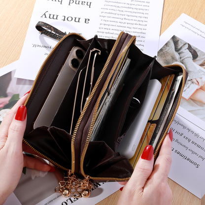 Faux Leather Large Capacity Wallet Casual Multifunctional Zipper Clutch Casual Multifunctional Clut 1
