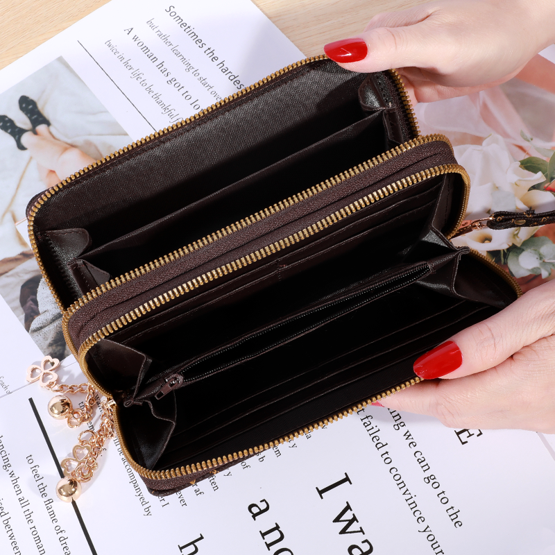Faux Leather Large Capacity Wallet Casual Multifunctional Zipper Clutch Casual Multifunctional Clut 2