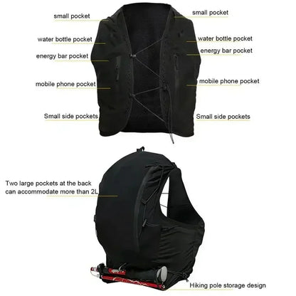 Outdoor Running Vest Hydration Vest For Trail Running Elastic Sealing Outdoor Sports Bag For Joggin 2