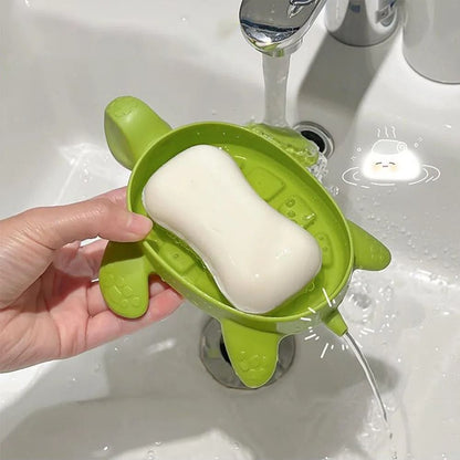 Turtle Shaped Soap Dish Ventilated Bathroom Organizer With Drain Holes 1