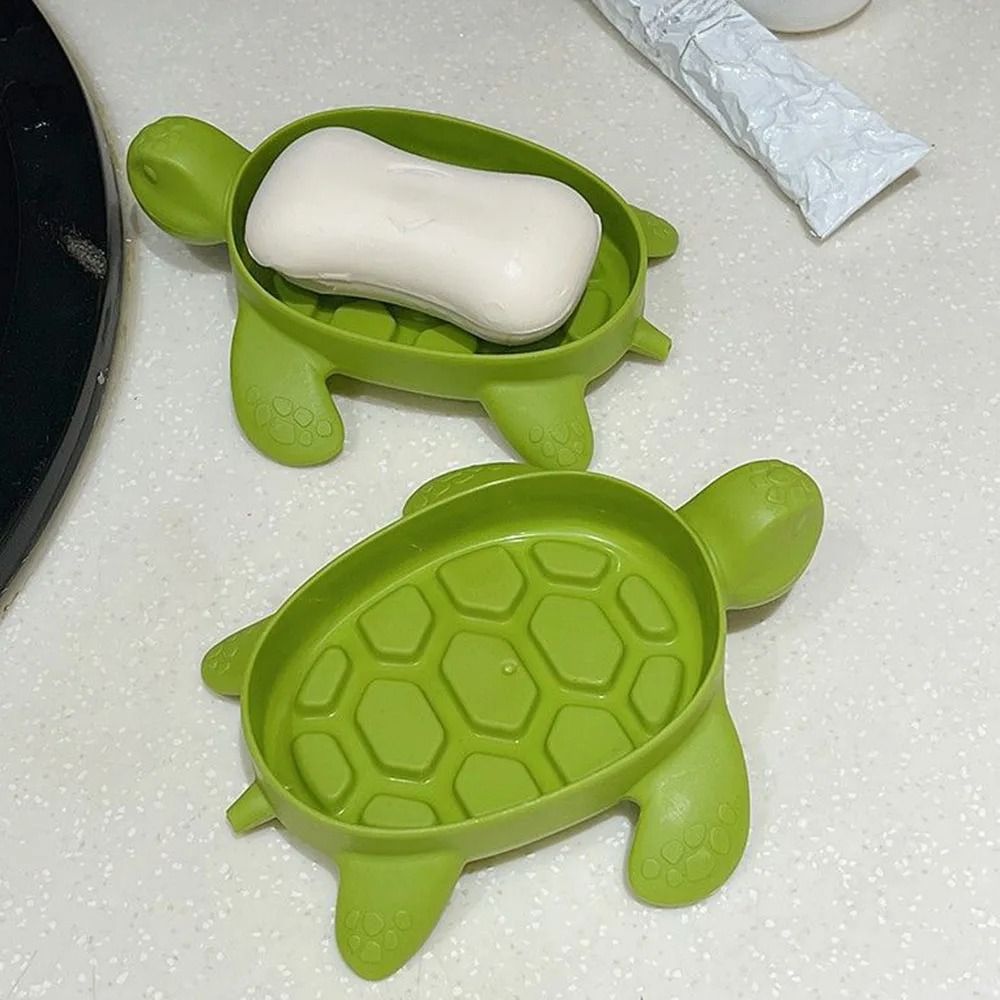 Turtle Shaped Soap Dish Ventilated Bathroom Organizer With Drain Holes 3